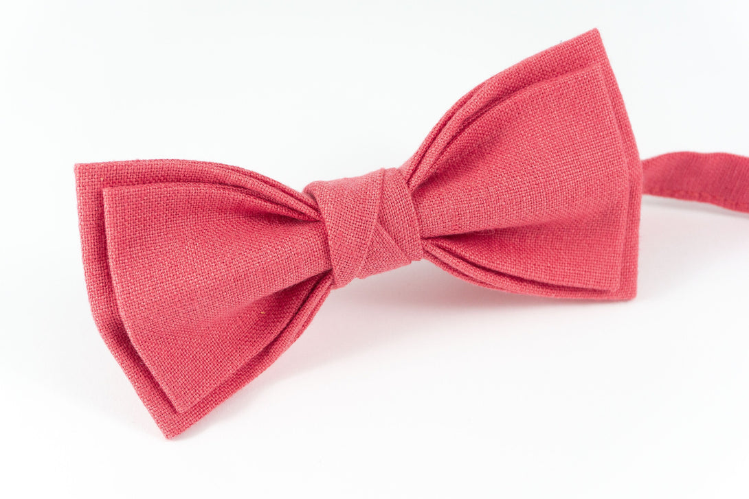 Coral color groomsmen bow ties for weddings