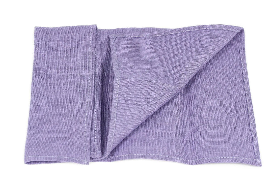 Stylish lavender pocket square made of premium linen fabric perfect for wedding gift