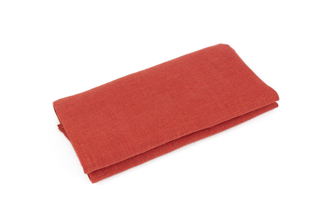 Red Brick color pocket square or handkerchief for men (Red)