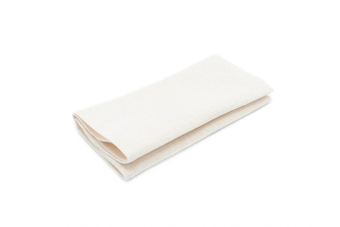 Classic ivory linen pocket square, ideal for groom or groomsmen wedding attire