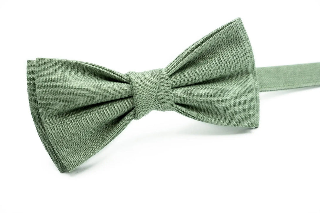 Bright Sage Green Bow tie or necktie for Men and Kids available with matching pocket square / Sage Green Bow tie for Groom and Groomsmen