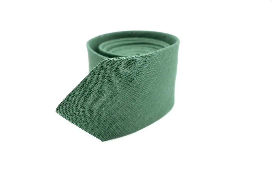 Dark Sage Green Groomsmen butterfly bow ties and neckties for weddings available with matching linen pocket square or Y-back suspenders