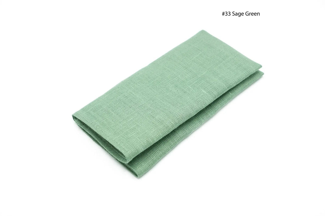 Sage Green pocket square in premium linen for classic formal styling.