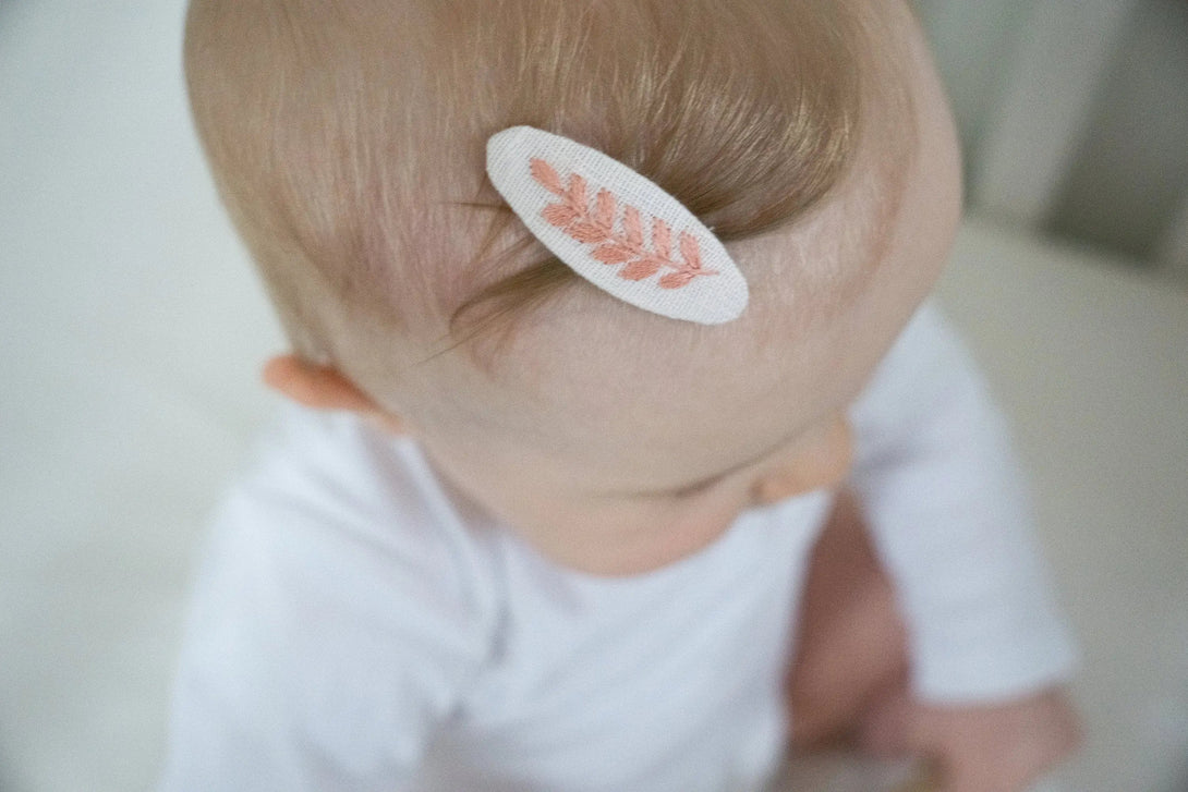 Floral Hand Embroidered Petal Pink Hair Clip | Beautiful Hair Accessory for Girls, Baby Girls, and Mother-Daughter Duos