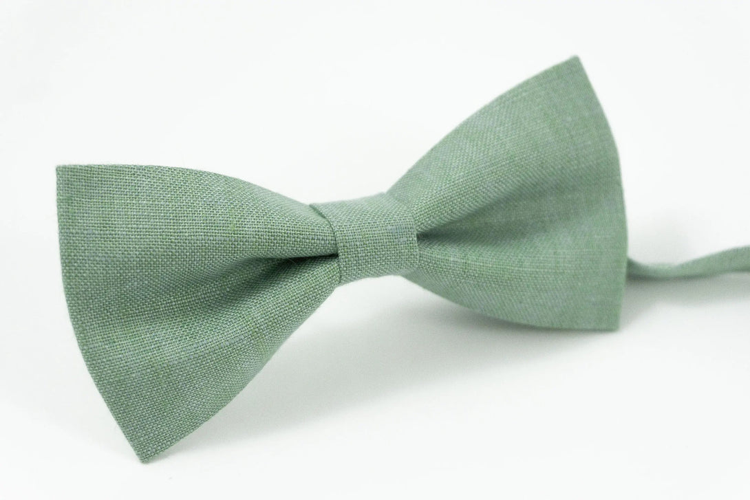 Light Sage green linen ties for men and boys / Unique anniversary gift for husband or fathers day gift for dad