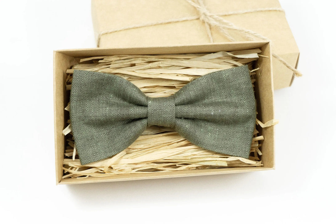 Dark Sage green pre-tied butterfly bow ties for men / Wedding bow ties for groomsmen or unique gift for men