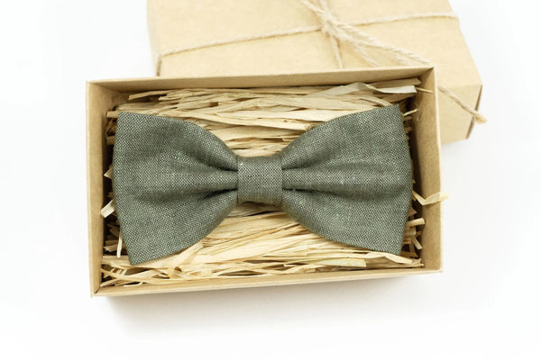 Dark Sage green pre-tied butterfly bow ties for men / Wedding bow ties for groomsmen or unique gift for men