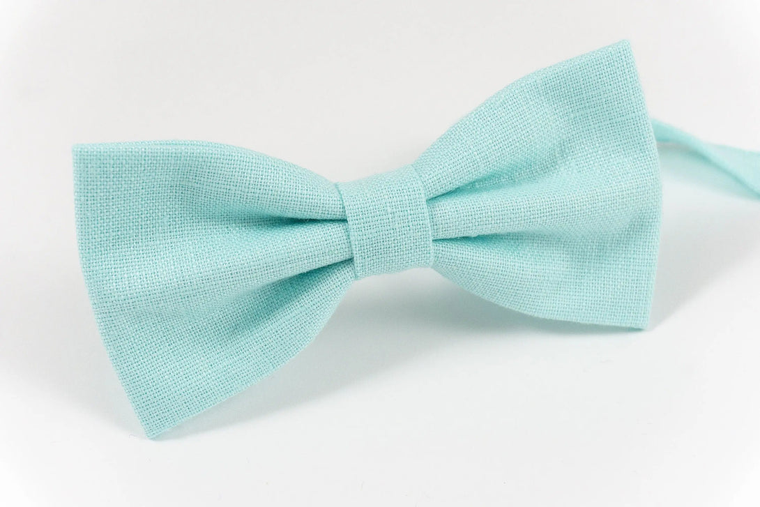 Mint Green color linen ties for men available with matching pocket square / Skinny Slim or Standard Necktie for man