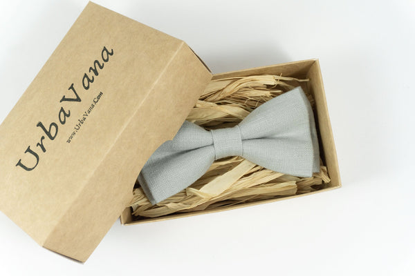 Dusty grey linen ties for weddings