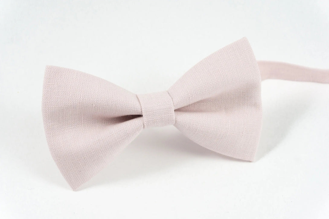 Light Dusty rose color linen best men ties for weddings / Daddy and son bow ties for fathers day gift