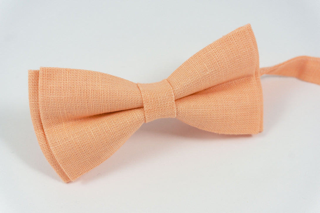 Peach color pre-tied classic bow ties - best mens ties