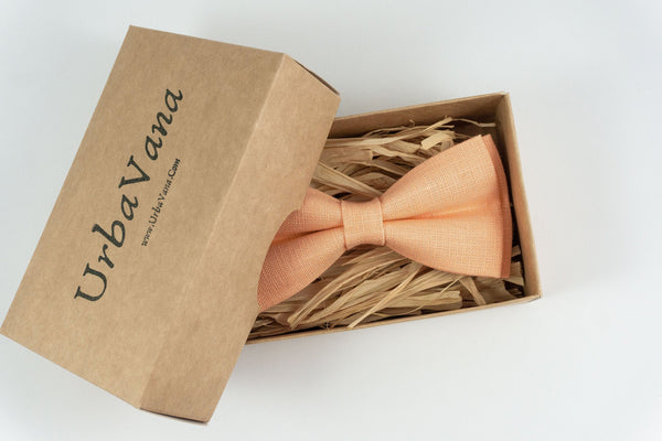 Peach color pre-tied classic bow ties - best mens ties