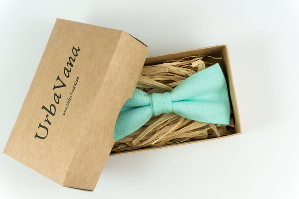 Mint color classic bow ties for men and toddler boys