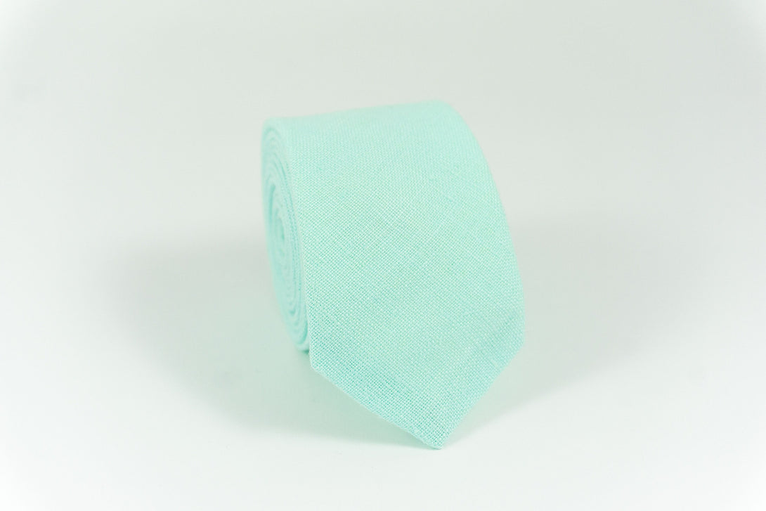 Mint color pocket square made from eco-friendly linen