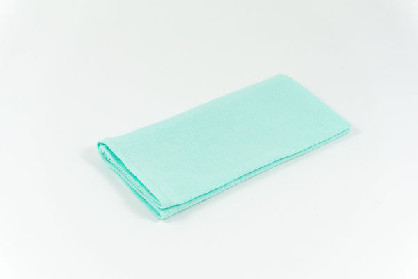 Mint color pocket square made from eco-friendly linen