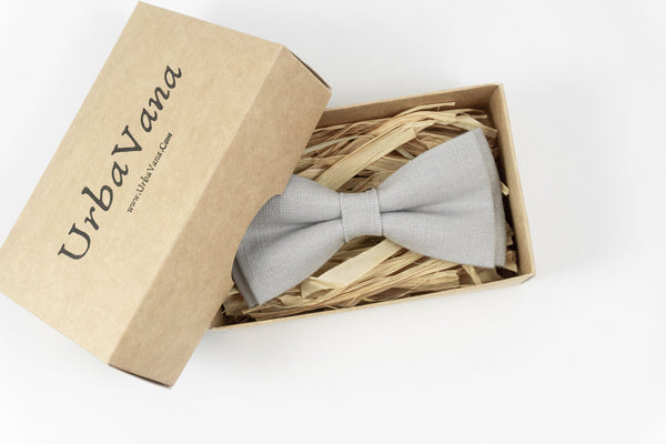 Light Gray pre-tied bow ties for weddings