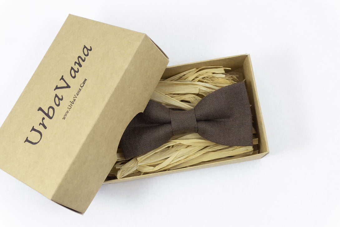 Cocoa brown color bow ties for men - wedding bow ties and necktie for groomsmen gift