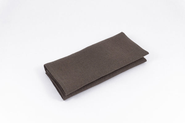 Cocoa brown color linen pocket square or handkerchief for men and boys available with matching bow tie or skinny necktie