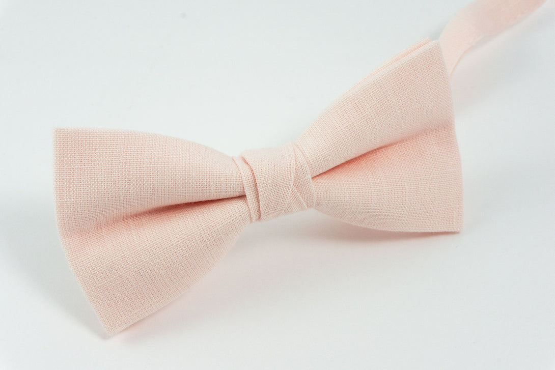 Blush peach classic mens wedding bow ties