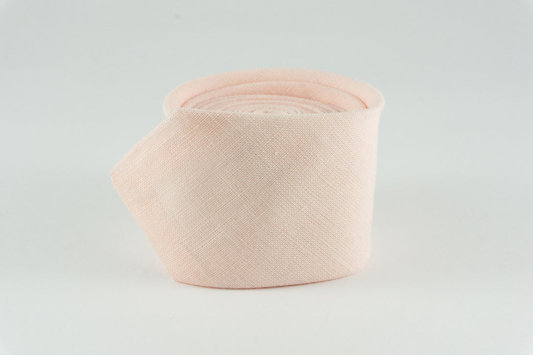 Light peach color linen pocket square