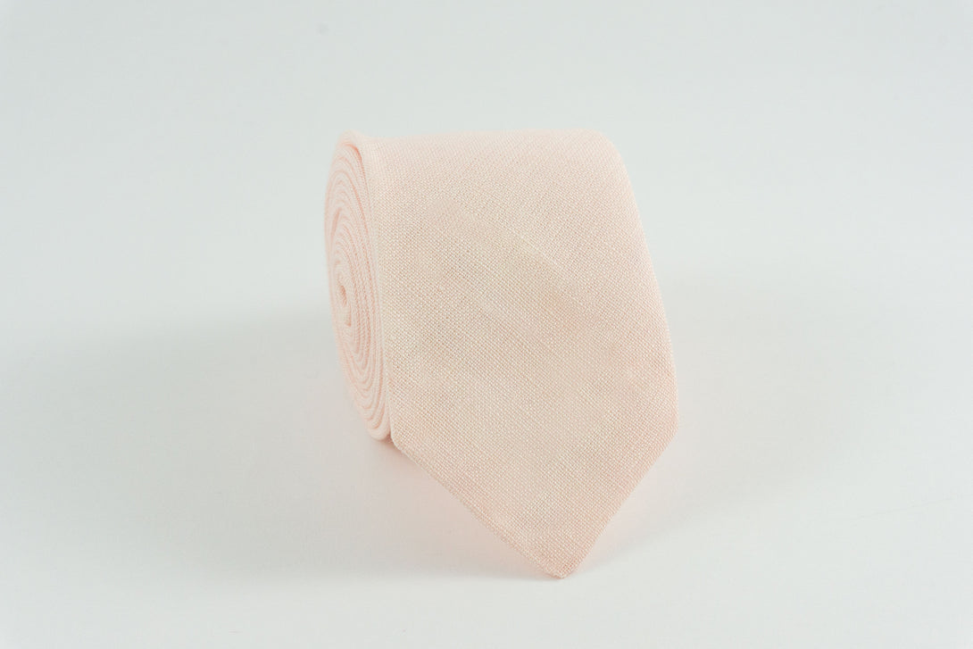 Light blush peach wedding necktie