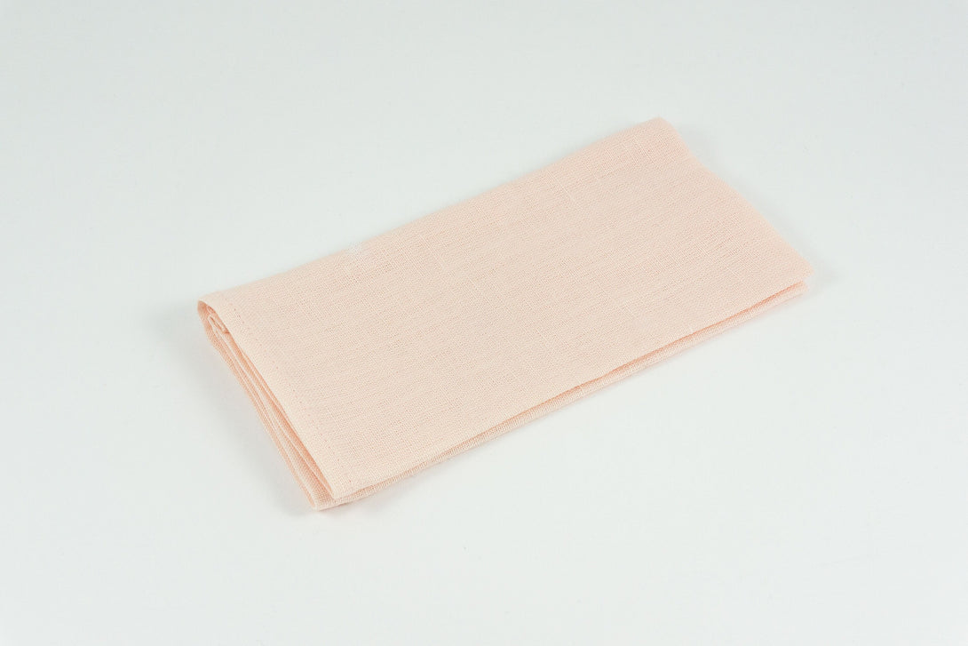 Light peach color linen pocket square