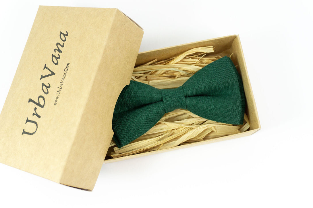 Dark green classic pre-tied mens ties for weddings - bow ties for men