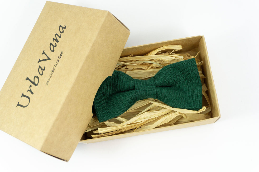 Dark green groomsmen bow ties for weddings - green bow ties for men and toddler