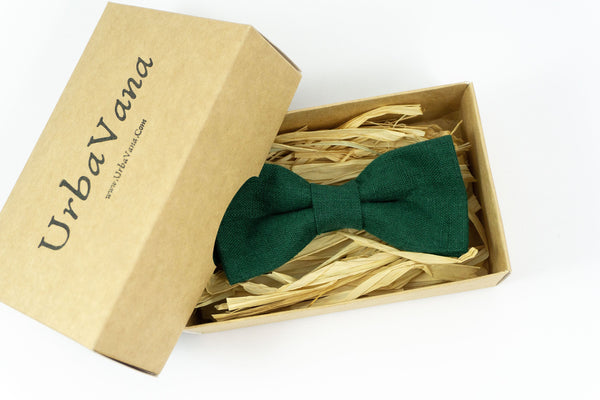 Dark green groomsmen bow ties for weddings - green bow ties for men and toddler