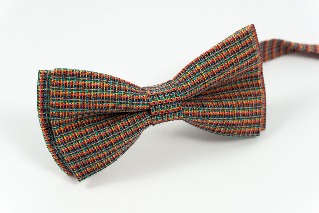 Brown red orange rustic style pre-tied bow ties for men