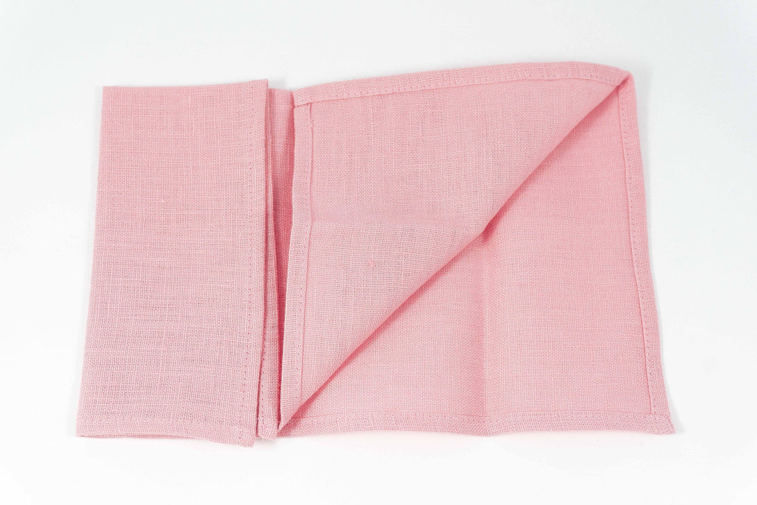 Pink linen pre-tied bow ties for men and baby boys - wedding ties for groomsmen gift