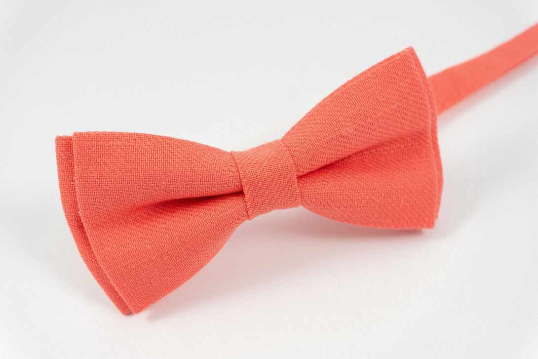 Coral color patterned linen best mens ties for wedding