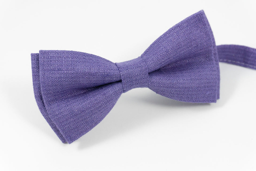 Lilac color linen pre-tied bow ties for men and boys