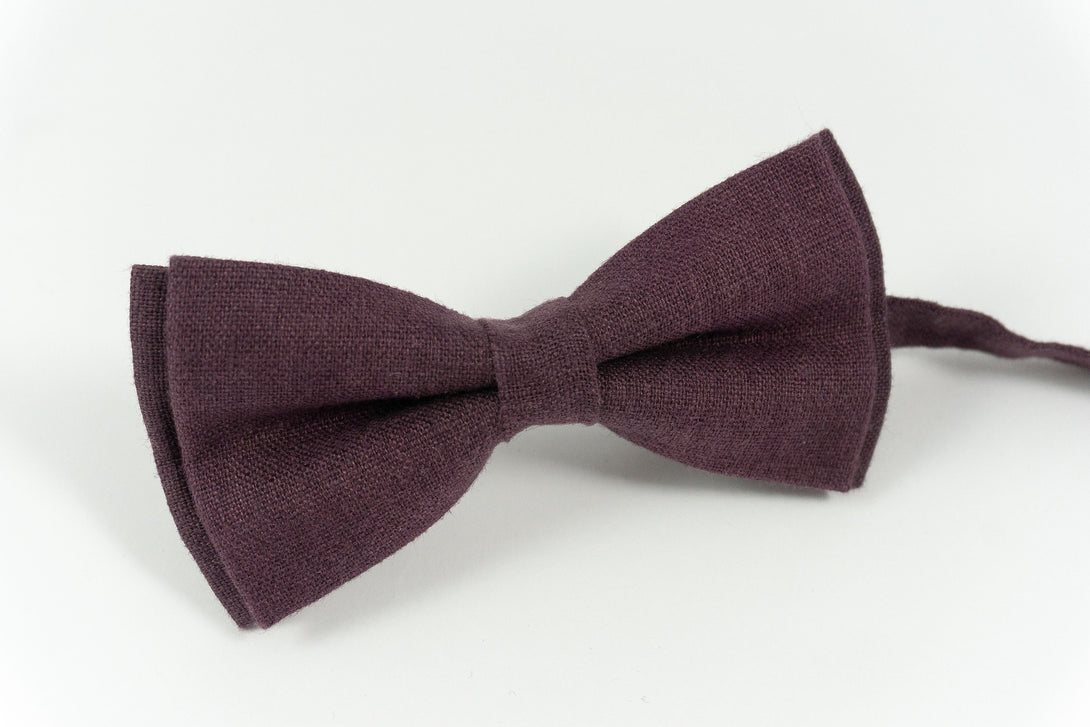 Eggplant color classic bow ties for men and toddler boys