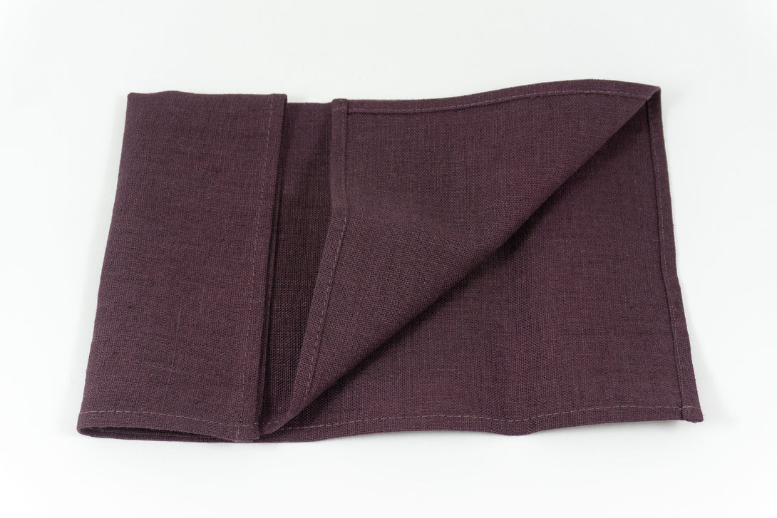 Eggplant color linen groomsmen ties for wedding