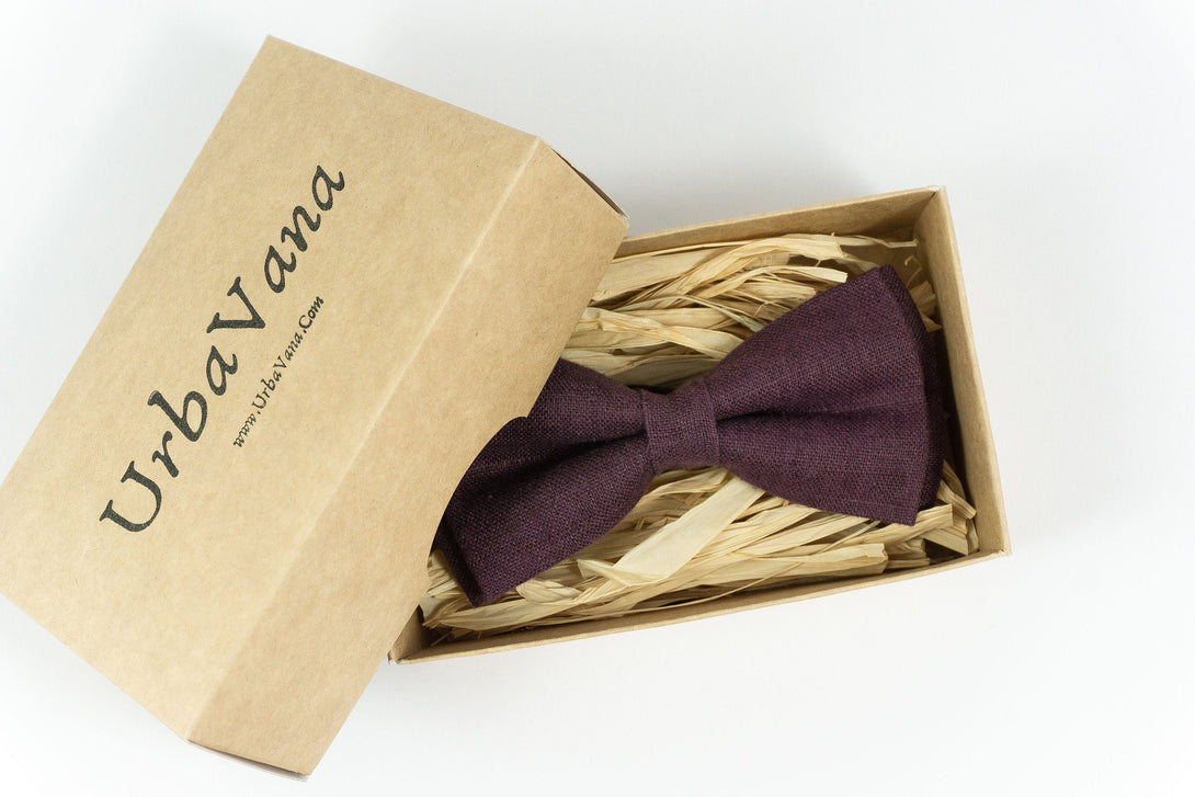 Eggplant color classic bow ties for men and toddler boys