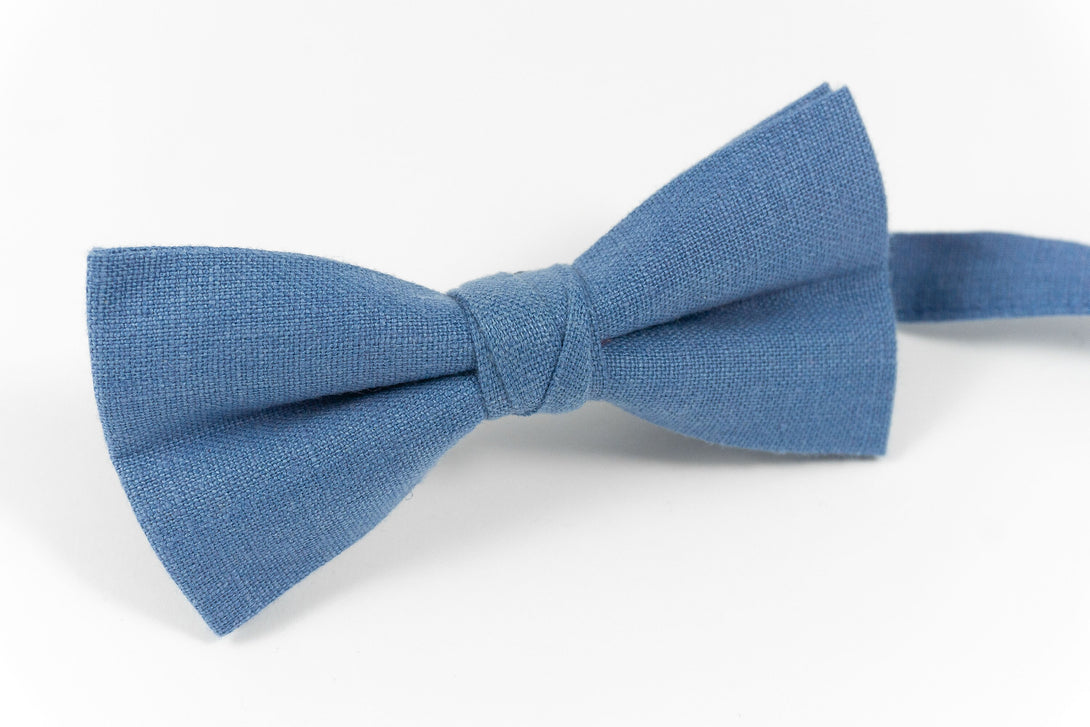 Blue color pre-tied bow ties for men and baby boys