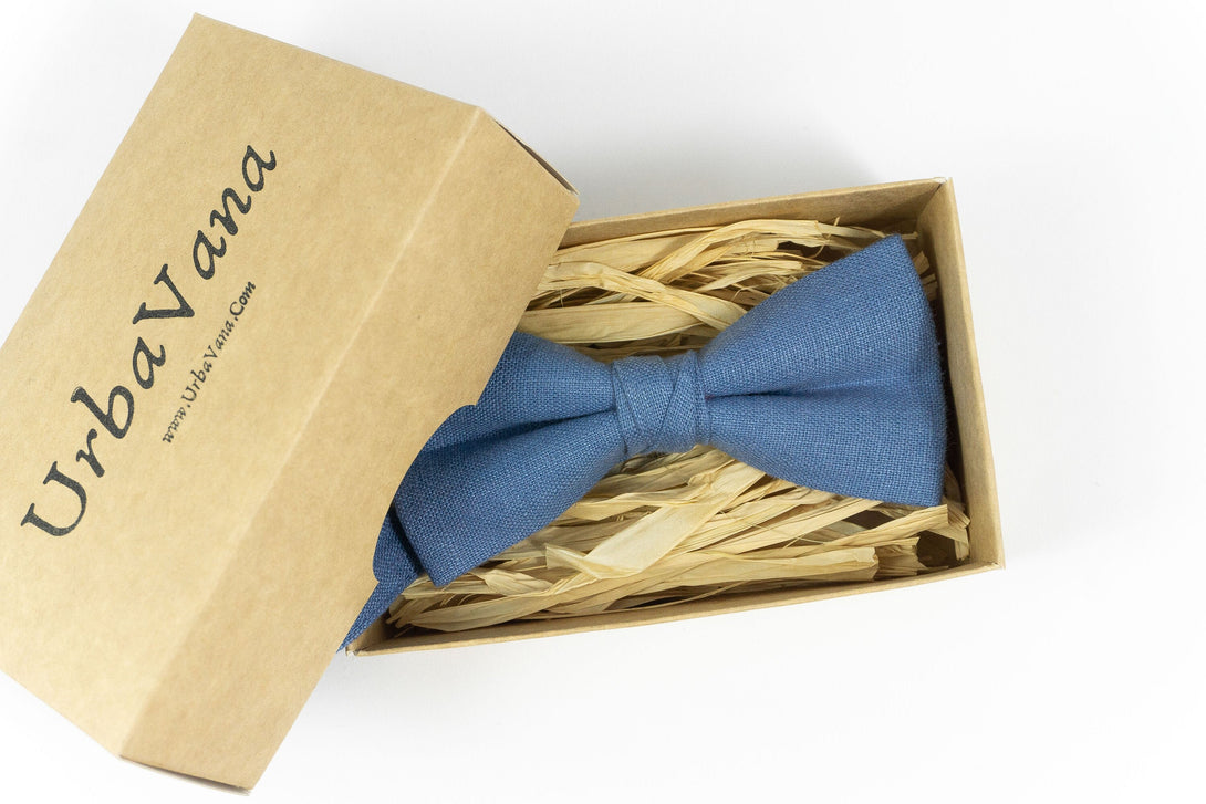 Blue color pre-tied bow ties for men and baby boys