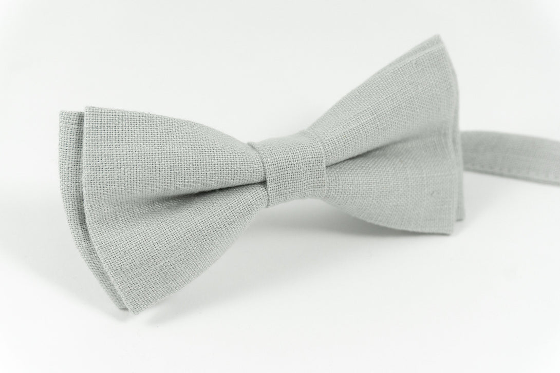 Dusty grey linen ties for weddings