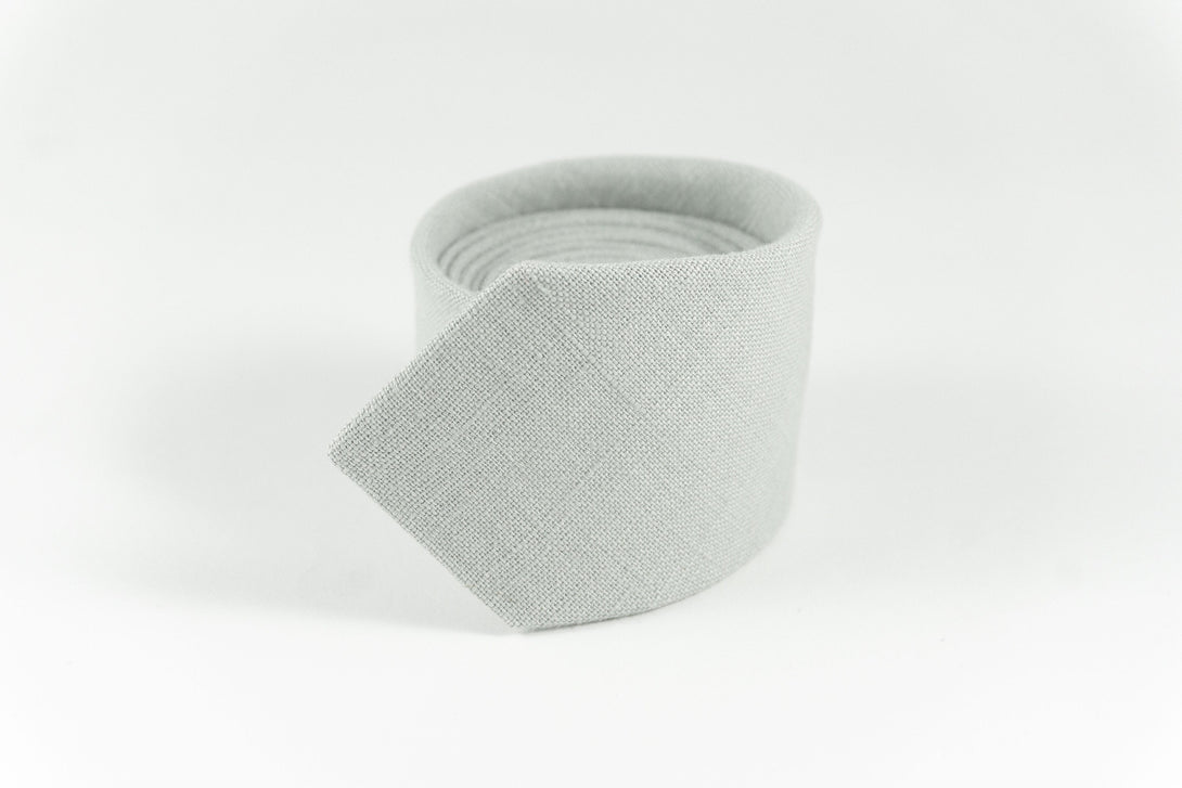 Dusty grey linen ties for weddings