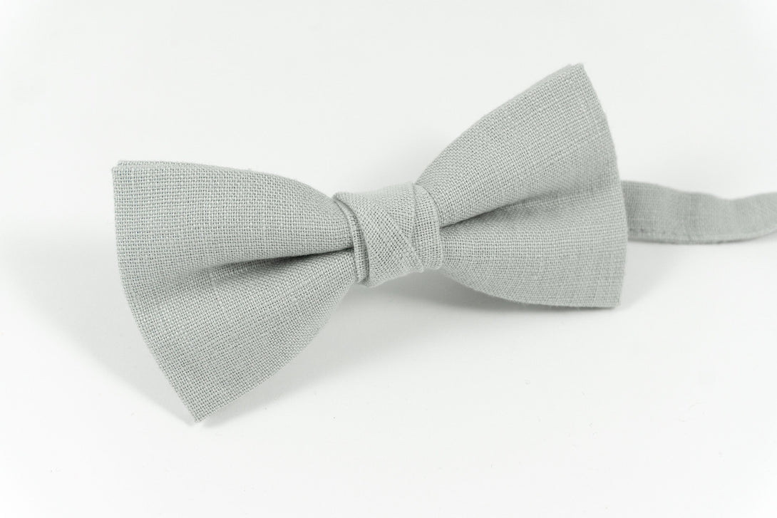 Dusty grey wedding bow ties for groomsmen / mens neckties and pre tied bow ties for men and baby boys