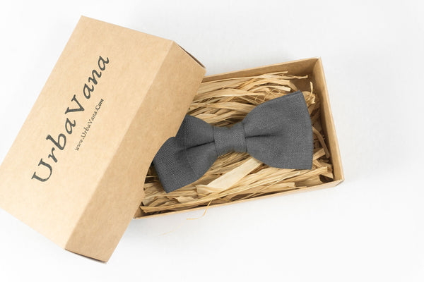 Dark grey groomsmen bow ties for weddings - dark grey bow ties for men and toddler