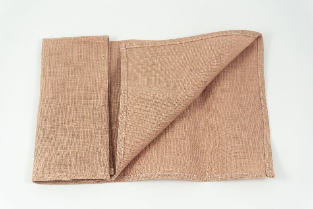 Light brown color linen pocket square for men available with necktie