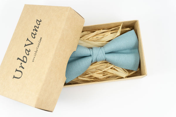 Sea blue bow ties for men and baby boys as unique father's day gift