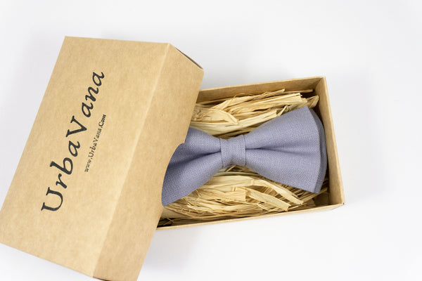 Lilac grey classic pre-tied bow ties for men and baby kids