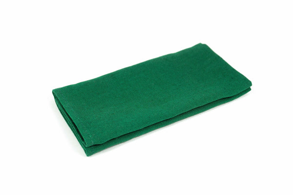 Green color linen pocket square or handkerchief for men and boys available with matching bow tie or skinny necktie