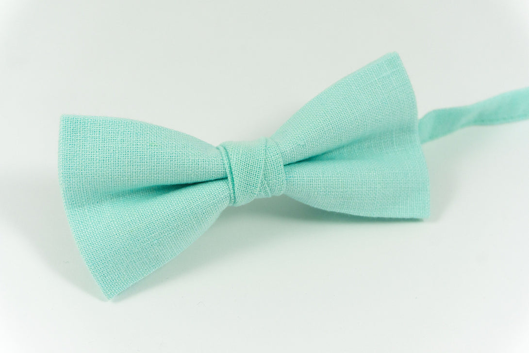 Mint color classic bow ties for men and toddler boys