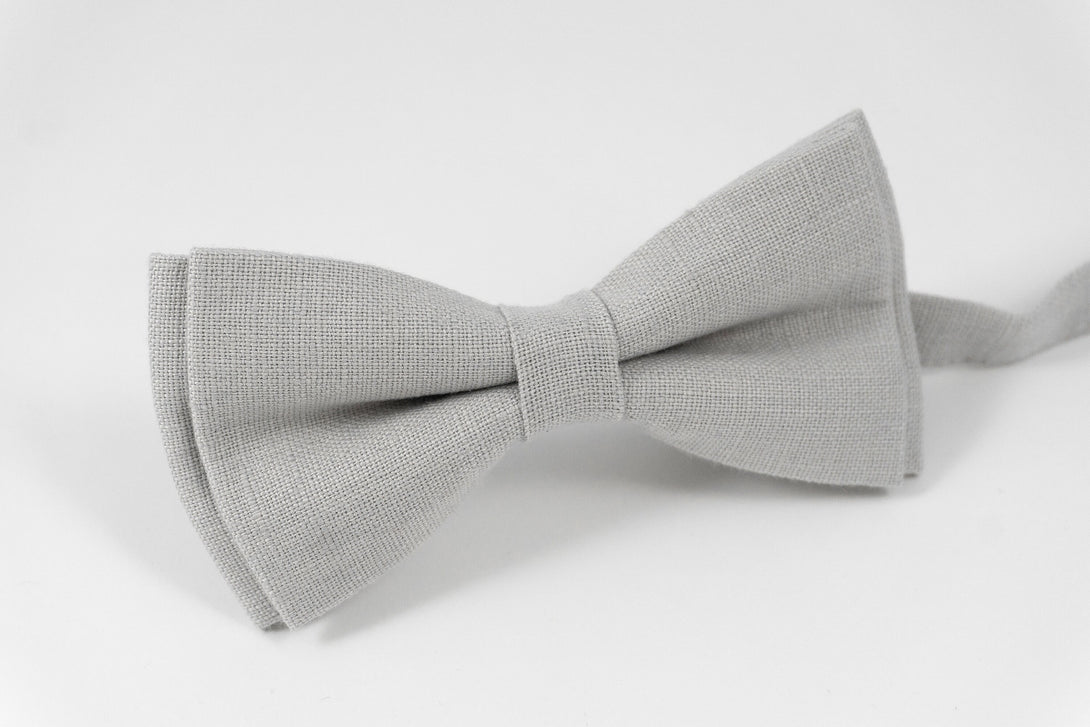 Light Gray pre-tied bow ties for weddings