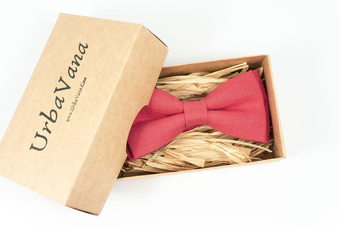 Coral color bow ties for weddings - perfect for groomsmen gift