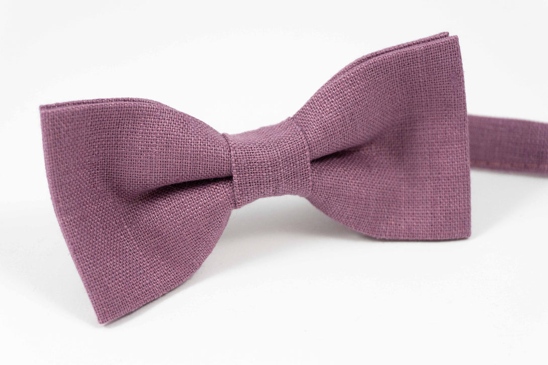 Purple color pre-tied groomsmen bow tie for weddings